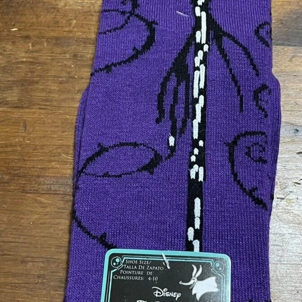 Disney The Nightmare B4 Christmas/Purple Black/Jack Skellington Socks 4-10/NWT